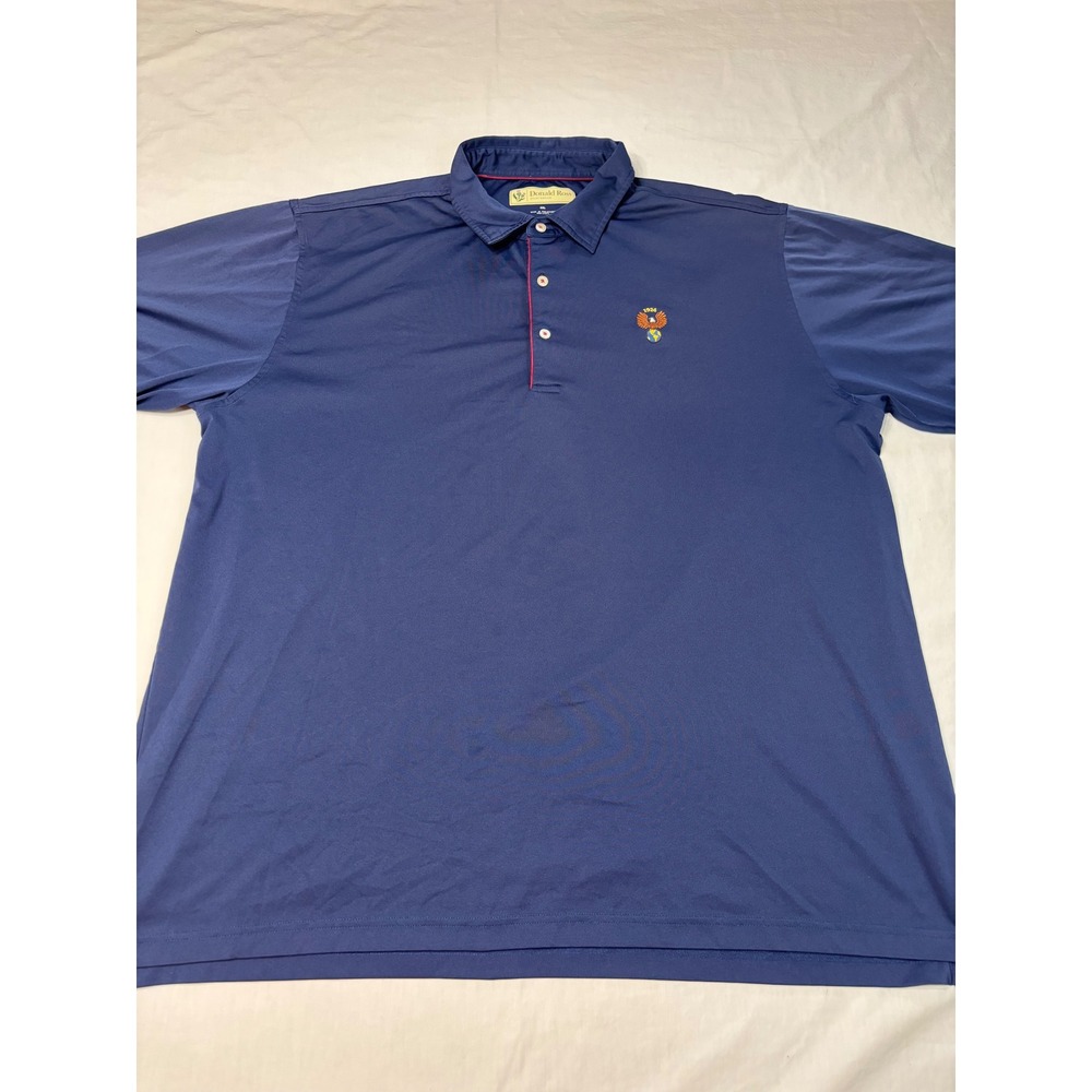 Donald Ross Sportswear Navy Blue Performance Golf Polo Shirt XXL Eagle 1924 Logo